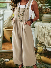 Wide Leg Jumpsuit Loose Pocket Casual Jumpsuit