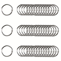 50 Packs 2.54 cm Nickel Plated Steel Binder Rings for School, Home