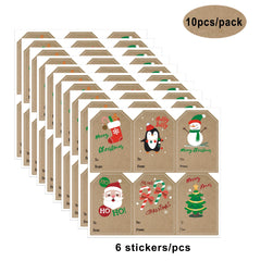 Christmas Copperplate Paper Stickers Pack - 10 Sheets 6 Designs