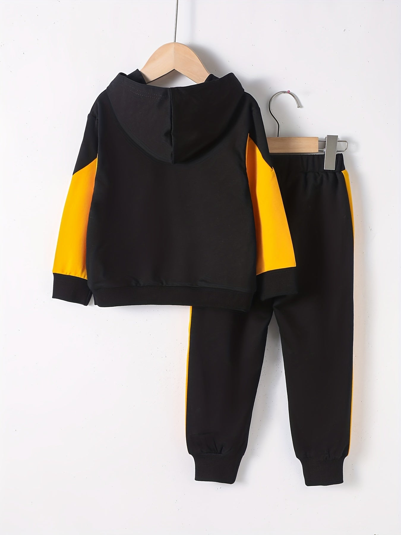 Boy's FUTURE Print Hoodie & Sweatpants Set For Spring Fall