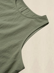 Plus Size Basic Tank Top Women's Plus Plain Round Neck Comfortable