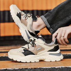 Men's Breathable Chunky Shoes Casual Lace Up Soft Sole Sneakers