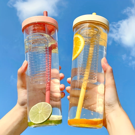 Leak Proof Water Bottle w/ Folding Straw and Tea Filter 700ml