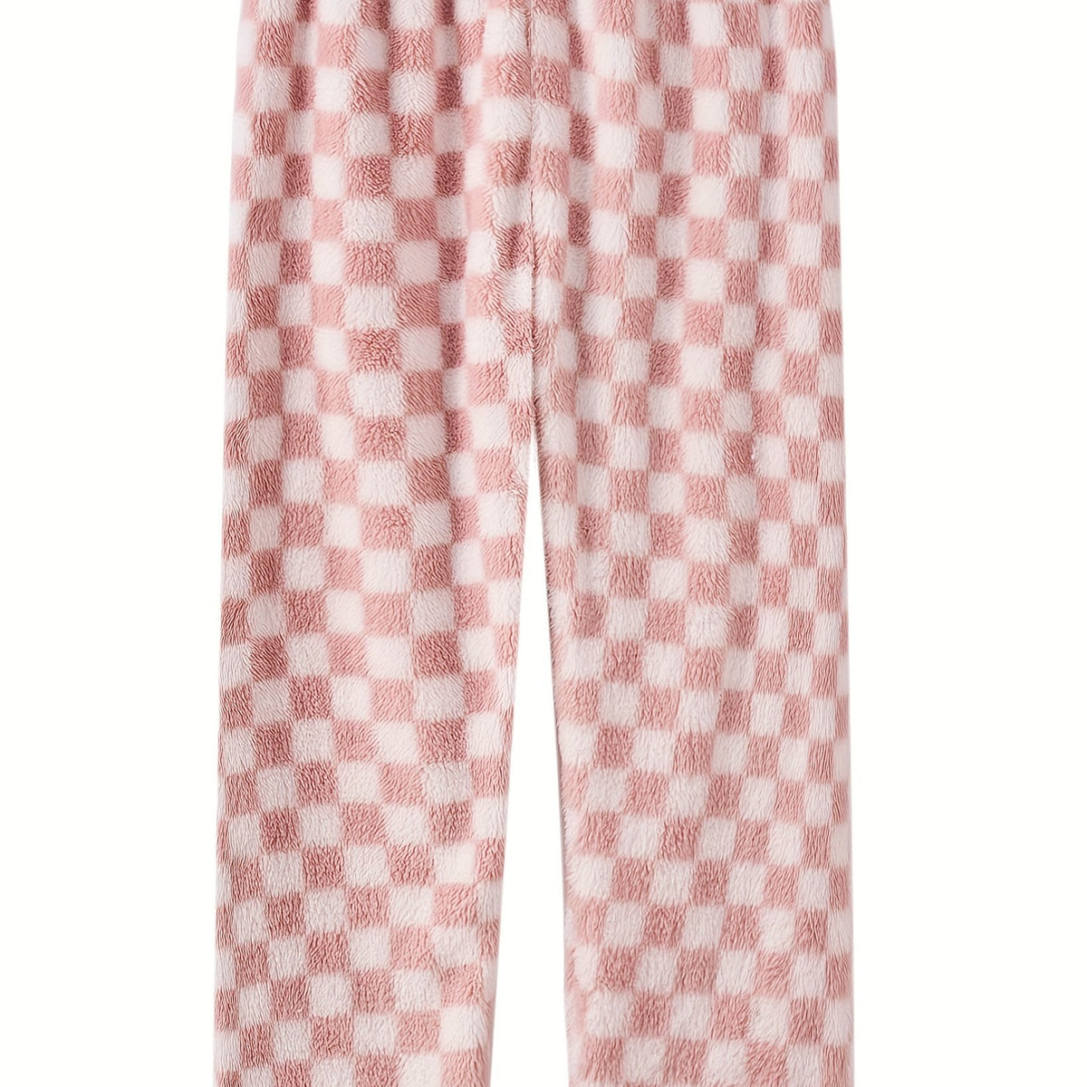  Checkered Print Flannel Warm Home Wear Pants