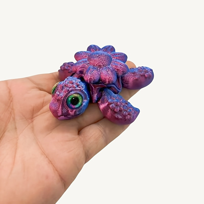Vibrant Pink Turtle Figurine with Glowing Eyes