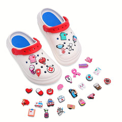 34pcs Medical Series Shoe Charms For Clogs Bubble Slides Sandals PVC Sho...