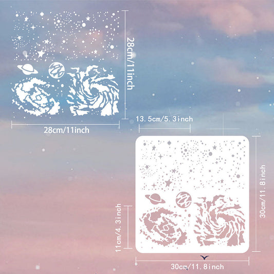 Galaxy Planets Hollow Out Stencil Kit for Drawing Painting 30x30cm