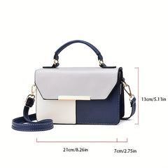 Contrast Crossbody Bag Stitching Square Handbag Women's Shoulder Purse