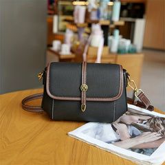 Vintage Leather Crossbody Bag Small Shoulder Bag Women's Flap Purse