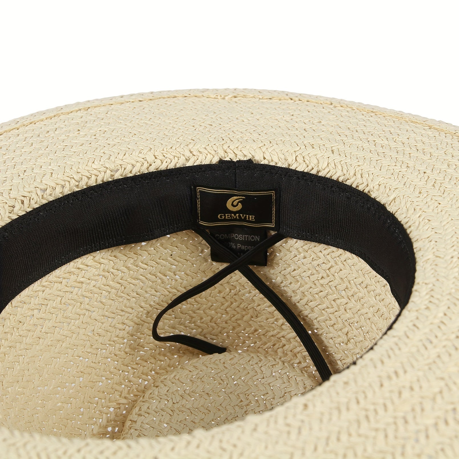 Wide Brim Paper Woven Sun Hat Adjustable Sweat Band