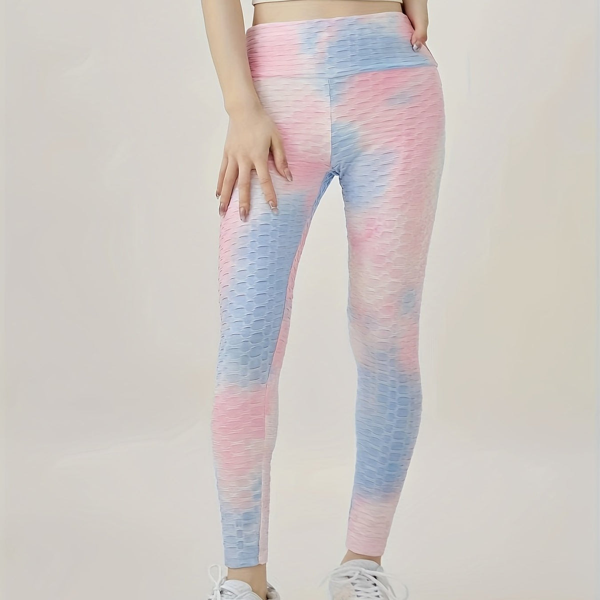  Tie Dye Ruched Hip Lifting Yoga Leggings