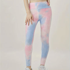 Tie Dye Ruched Hip Lifting Yoga Leggings