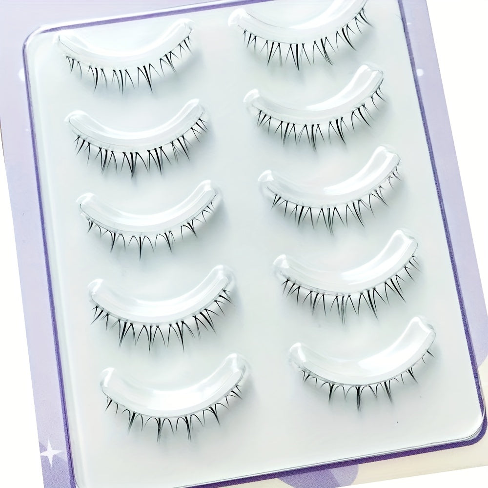 Natural Look 7mm Wispy Lash Extension Reusable False Eyelashes 5 Pairs