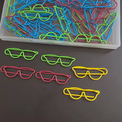 20pcs or 50pcs Mixed Glasses Shaped Paper Clips Bookmark Clips Metal Paper Files