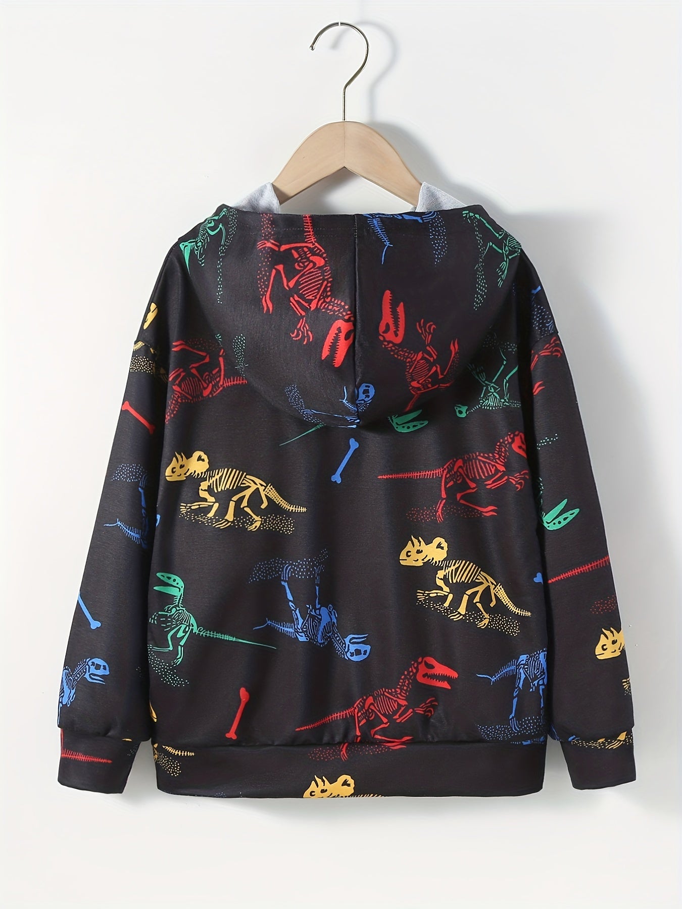 Dinosaur Skeleton Pattern Kid's Hoodie for Halloween