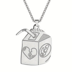 Juice Box Stainless Steel Pendant Necklace Unisex Choker