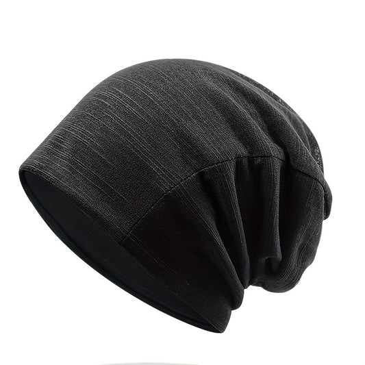 Solid Slouchy Beanie Hat Unisex Skull Cap Elastic Chemo Hat