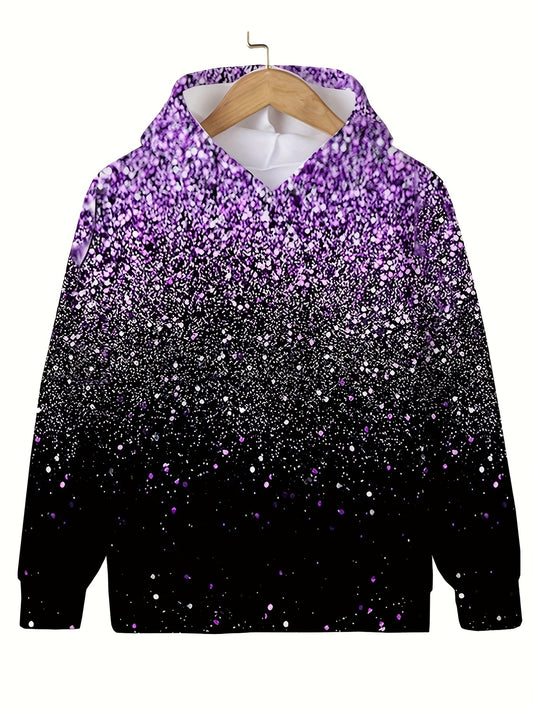 Gradient Sequin Effect Hooded Sweatshirt Boys Girls Kids Clothes Sports