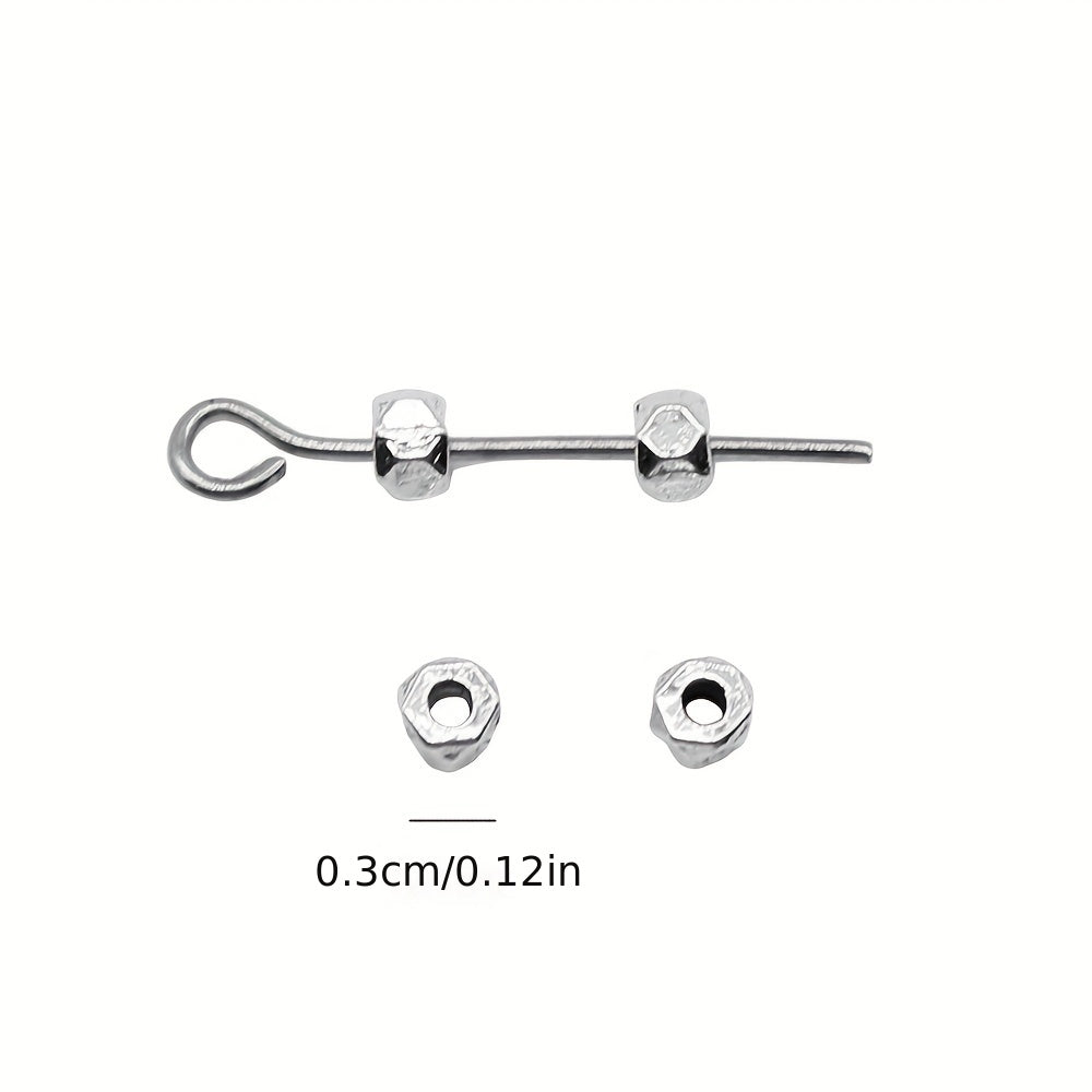 100pcs 3mm Silver Hexagonal Beads DIY Bracelet Jewelry Accessories