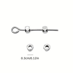 100pcs 3mm Silver Hexagonal Beads DIY Bracelet Jewelry Accessories