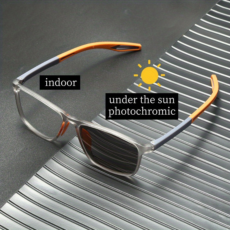 Square Photochromic Sunglasses For Men Ultralight Anti Light