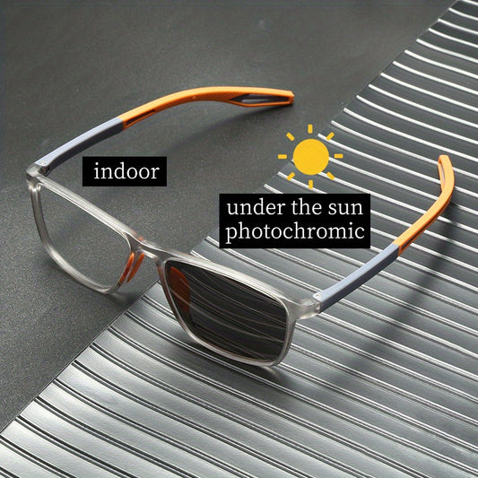 Square Photochromic Sunglasses For Men Ultralight Anti Light