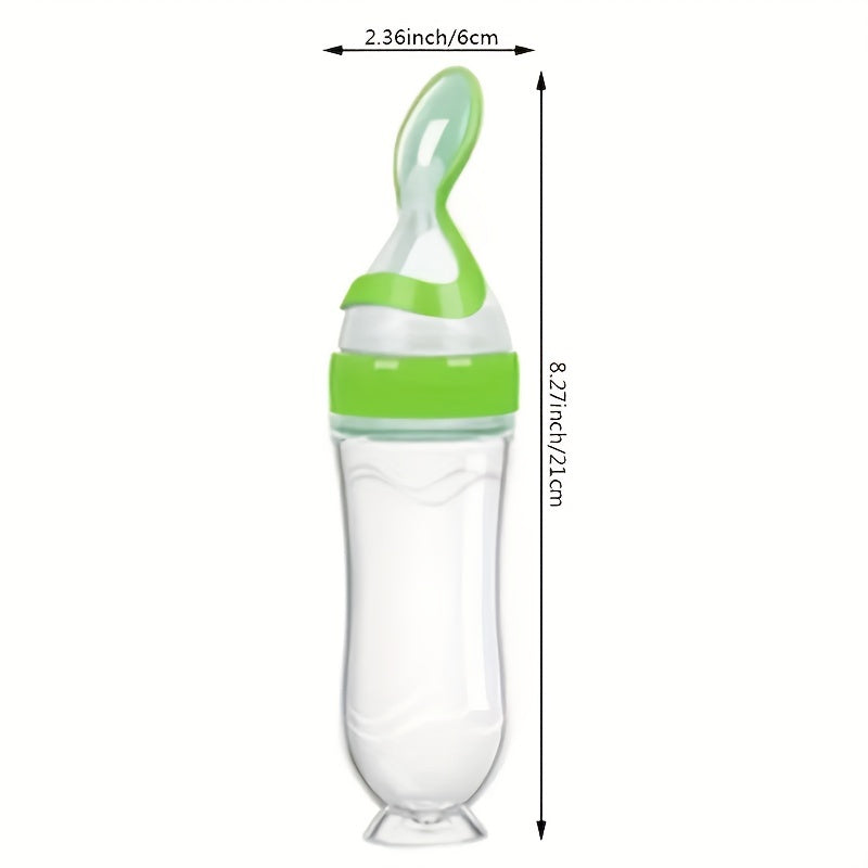 Baby Silicone Feeding Bottle With Spoon - Infant Feeding Tool