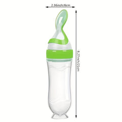 Baby Silicone Feeding Bottle With Spoon - Infant Feeding Tool