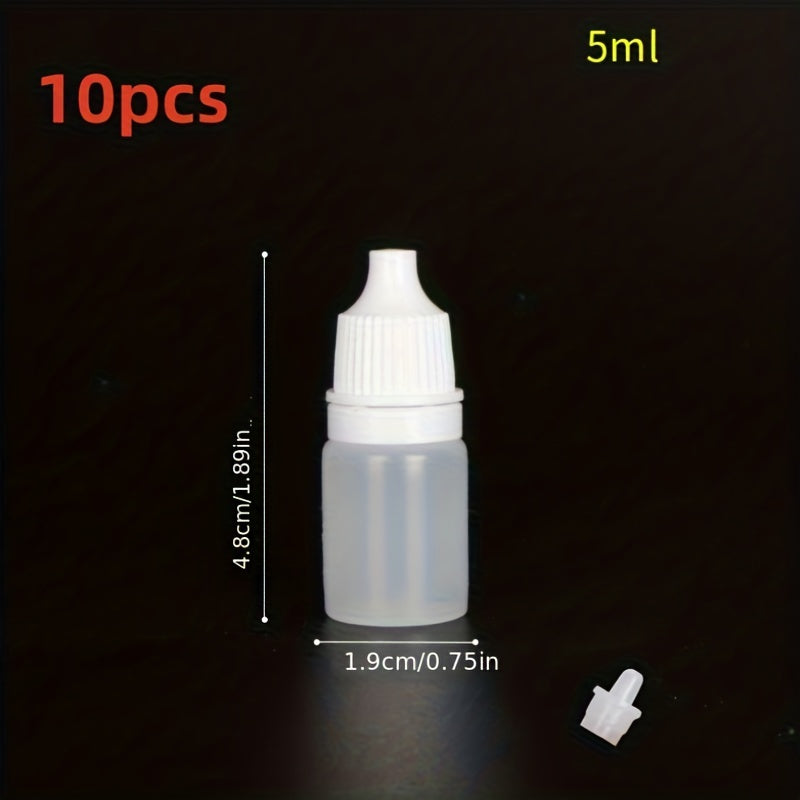 10pcs Plastic Squeezable Dropper Bottles 5ml-20ml Eye Liquid Refillable Bottles