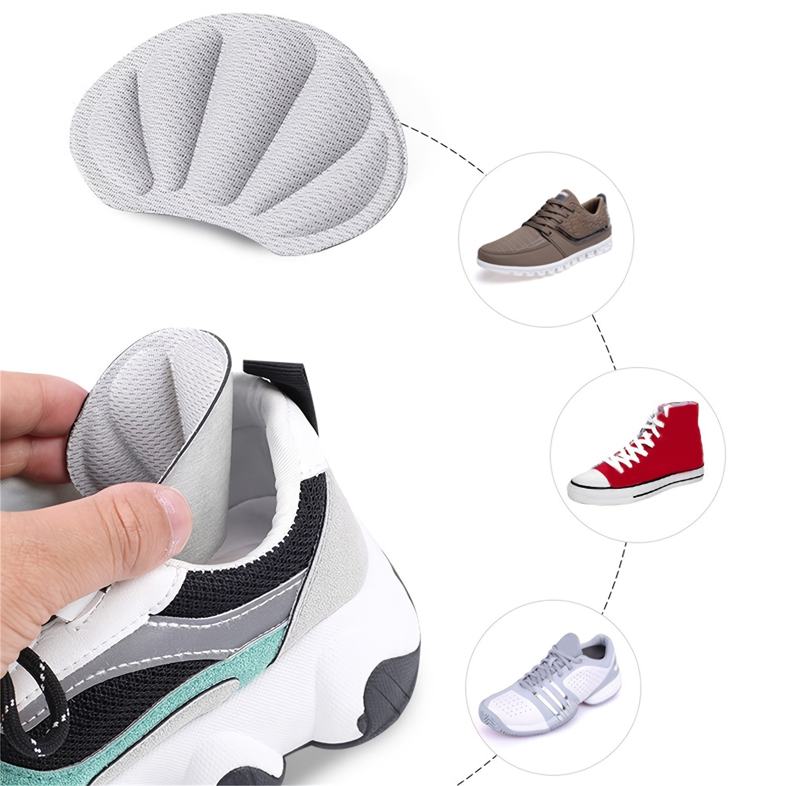 Sports Shoe Heel Stickers Anti-wear Feet Pads with Cushion Adhesive