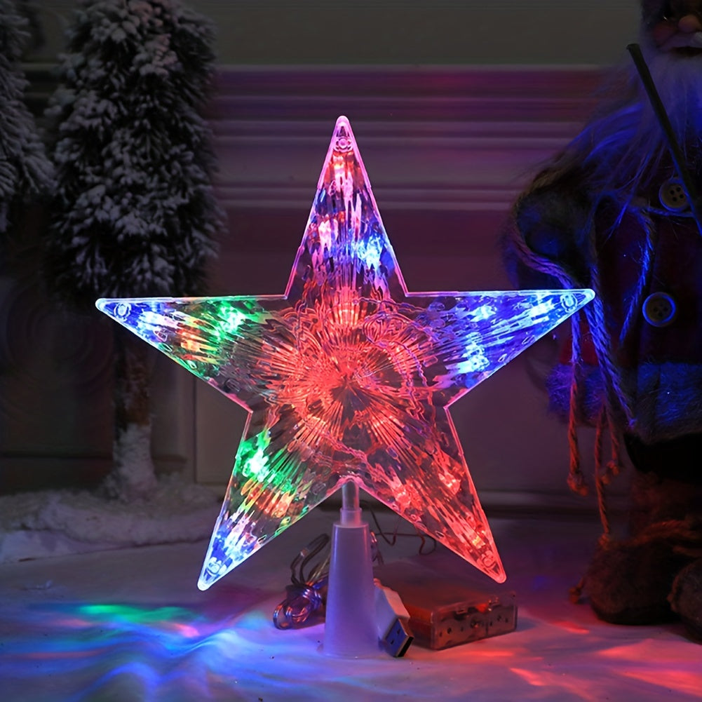 Christmas Tree Topper Star Xmas Tree Topper Star With Lights LED Night Light