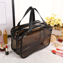 Double Layer Toiletry Bag Waterproof Travel Storage Bag PVC Makeup Bag