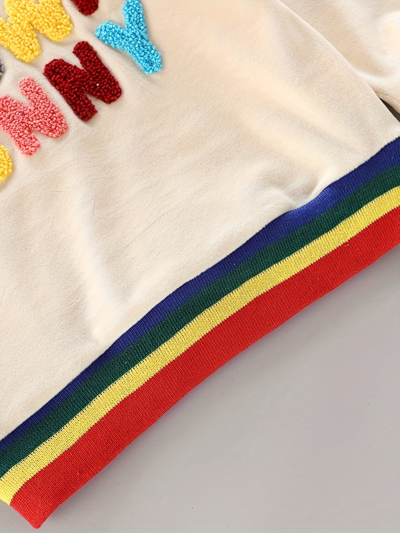 Colorful Letter Print Boys Sweatshirt & Sweatpants Set