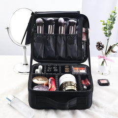 Makeup Organizer Case Professional Cosmetic Bag Storage Portable Brush Holder