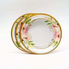 Camellia Floral Party Dinnerware 17" Paper Plates (12/16/20Pcs)