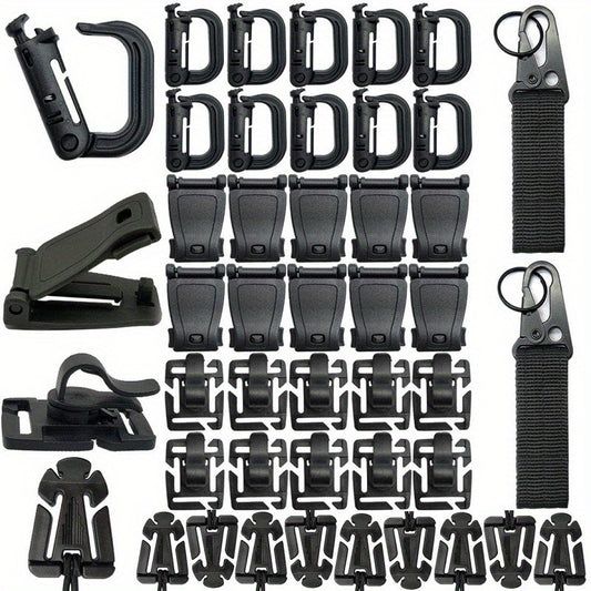 42pcs Tactical Clips for Outdoor Adventures Secure Buckle Mountain