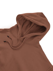 Men's Coffee Hoodie Casual Polyester & Cotton Hooded Sweatshirt
