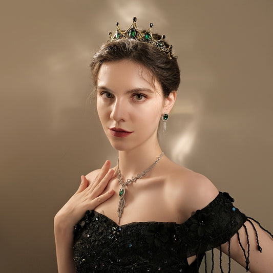 Green Rhinestone Tiara Crystal Princess Crown