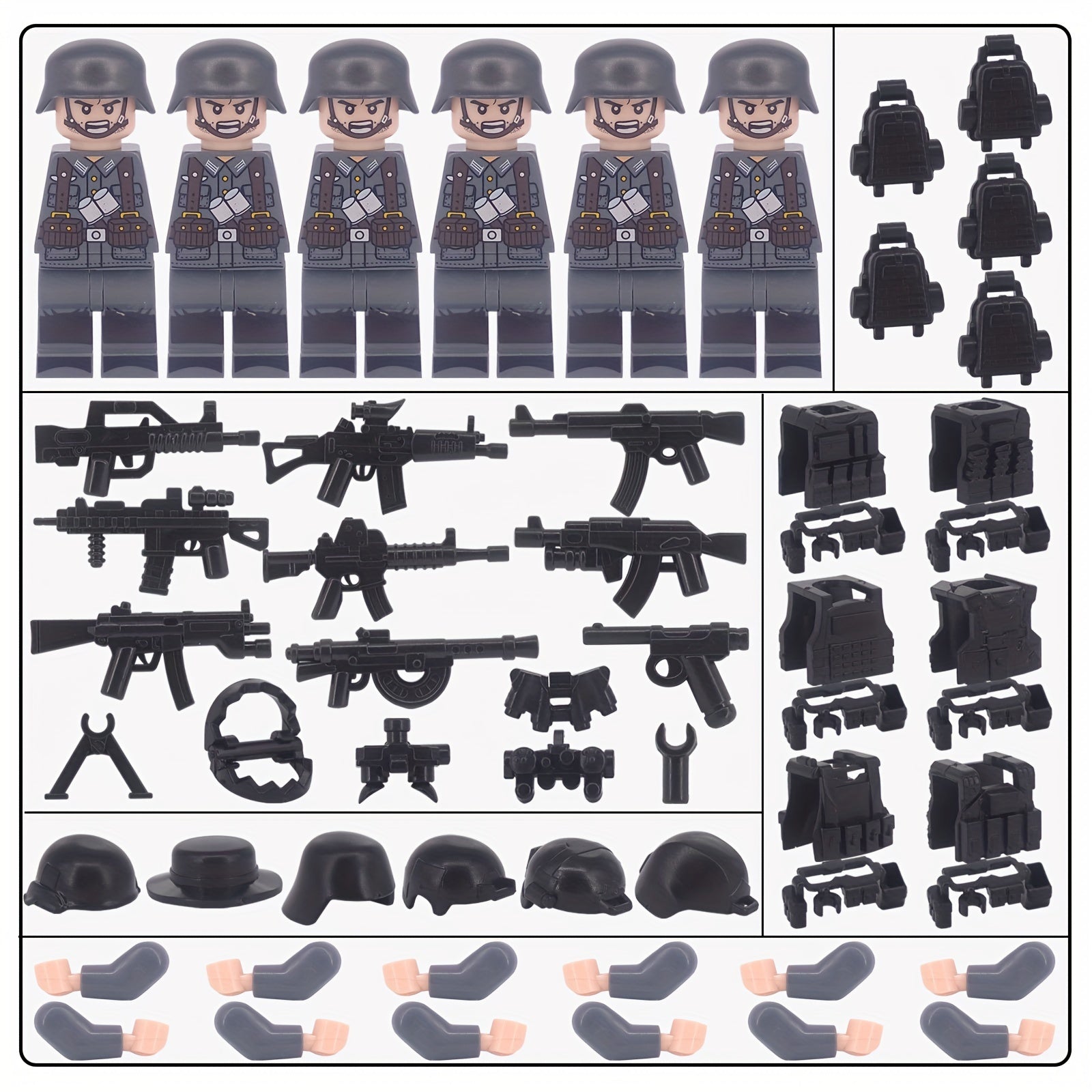 Soldiers Building Blocks Armor Weapons Pack Educational Toys For Kids