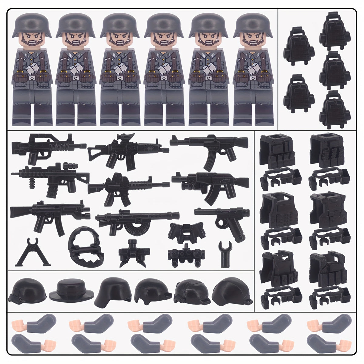 Soldiers Building Blocks Armor Weapons Pack Educational Toys For Kids