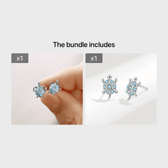 Sterling Silver Opal Turtle Stud Earrings Ocean Jewelry