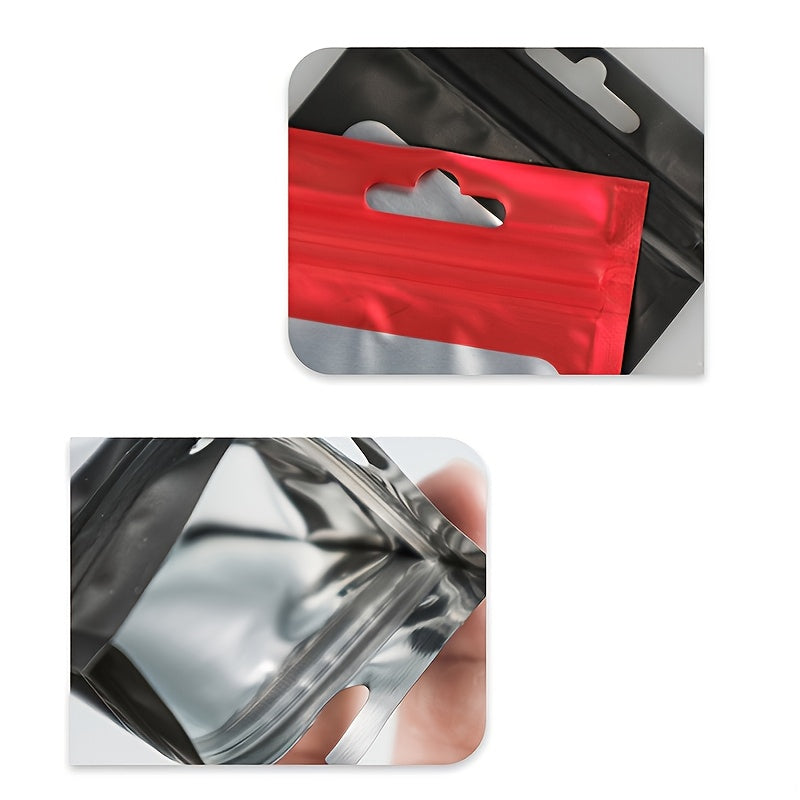 50pcs Aluminized Foil Window Bags 80x130mm Self Sealing Pouches