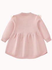 Ruched Trim Flower Pattern Dress for Toddler Girls