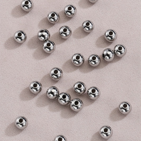 100pcs Stainless Steel Beads Big Hole Spacer Beads For Jewelry Making