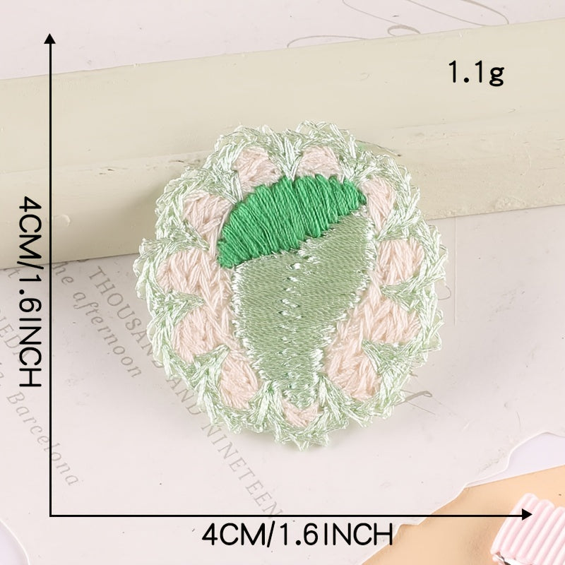 5pcs Lace Trim Fruit Embroidery Patches DIY Clothes Accessories