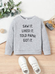 Kid's Thermal Sweatshirt with Print Pullover Crew Neck Long Sleeve Top