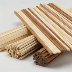 50pcs Bamboo and Wood Stick Set DIY Building Material Construction Hard Texture