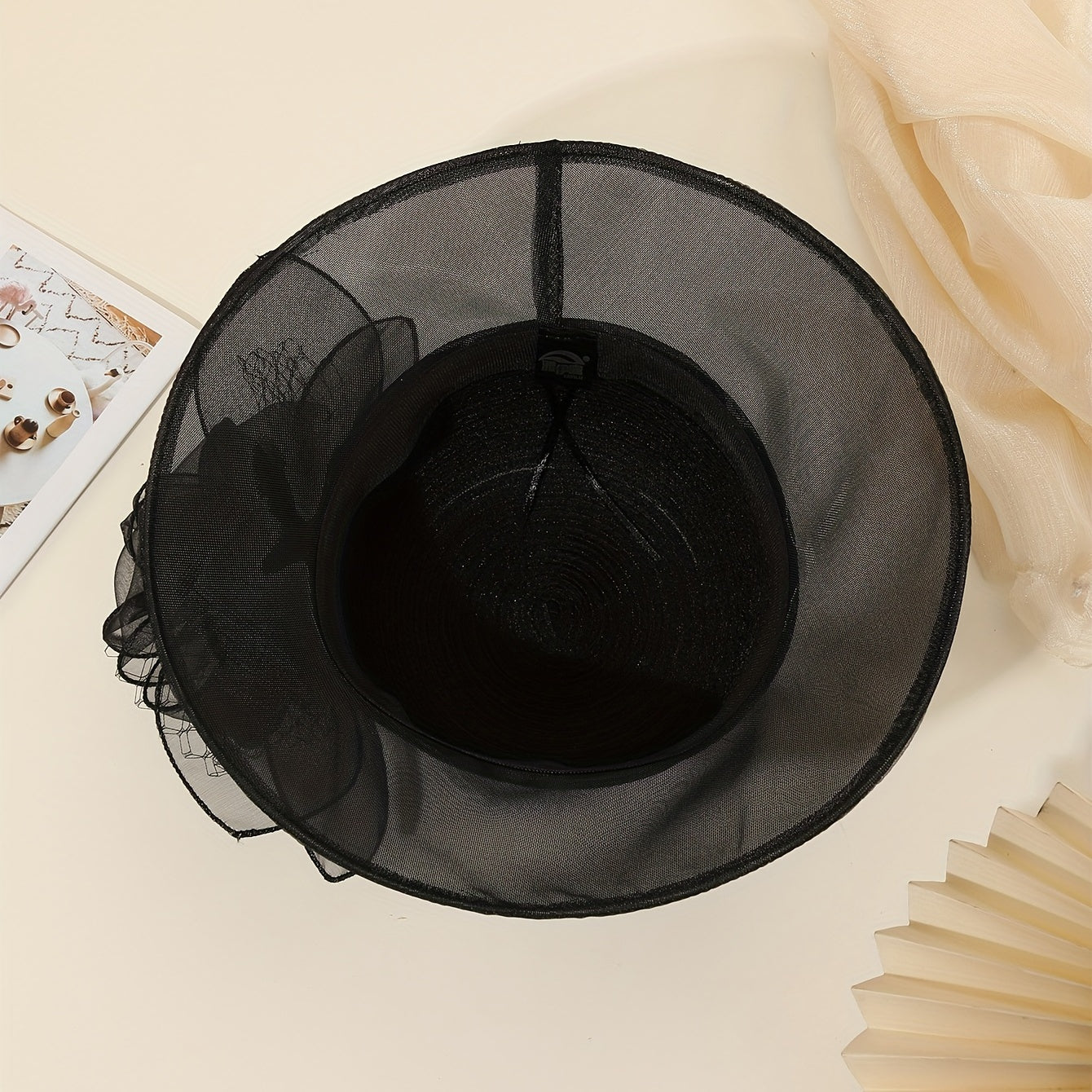 French Style Gauze Bucket Hat Mesh Organza Derby Hat Lightweight Sun Hats