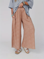  Floral Print High Waist Wide Leg Pants