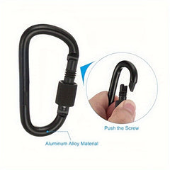 4pcs 7 Locking Hook Aluminum D Shape Clip For Outdoor Camping Hiking